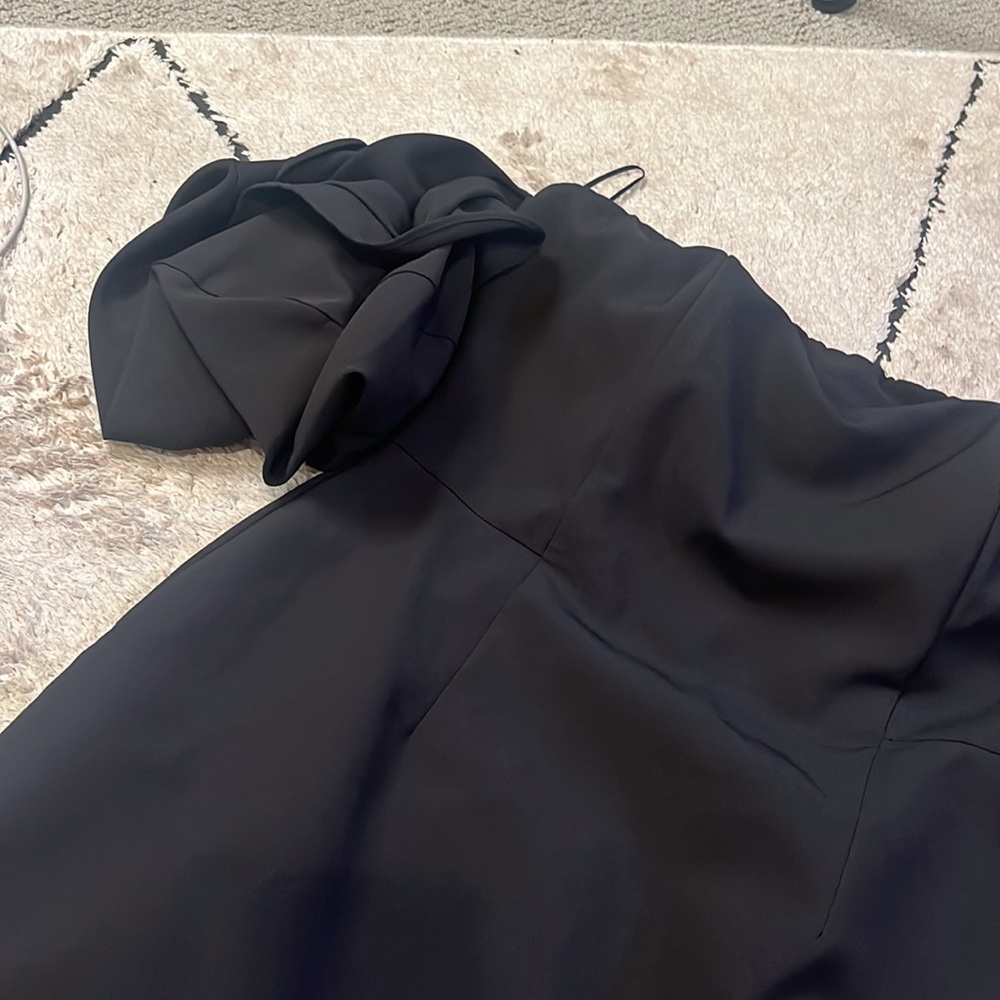 Adelyn Rae Black Dress with Puff Sleeves - Picture 2 of 4